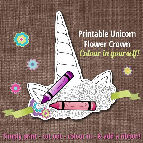 Unicorn Crown Unicorn Flower Crown Printable Crown