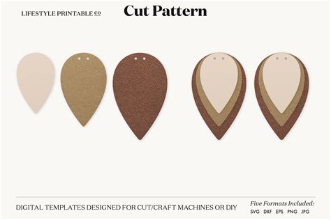 Earrings SVG Template, Silhouette Cut Files, Cricut (561601) | Cut