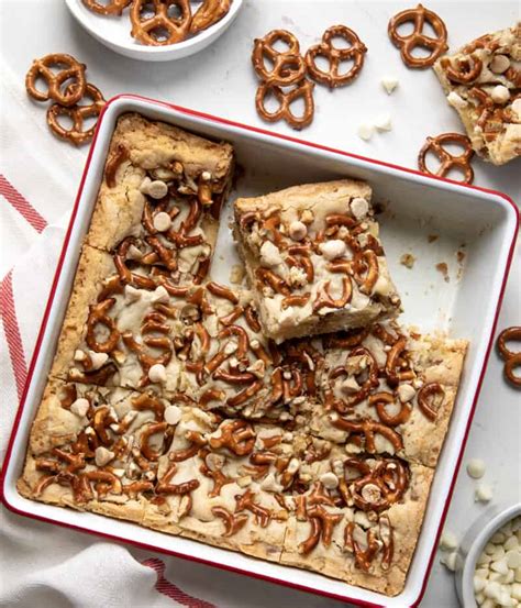 White Chocolate Pretzel Blondies I Am Baker