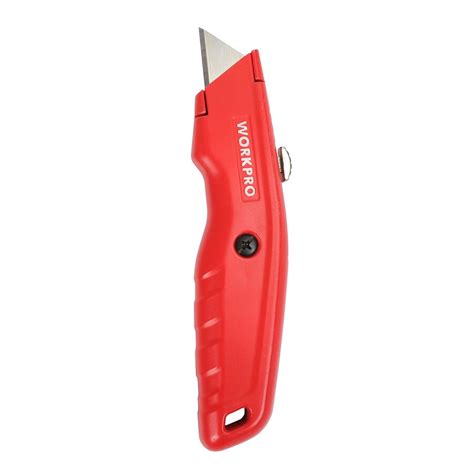 Workpro 3 Blade Retractable Utility Knife With On Tool Blade Storage At