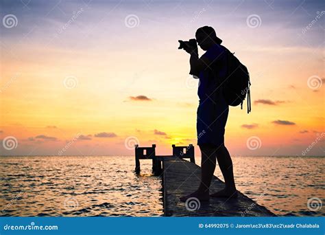 Photographer At The Sunset Stock Image Image Of Photographing 64992075