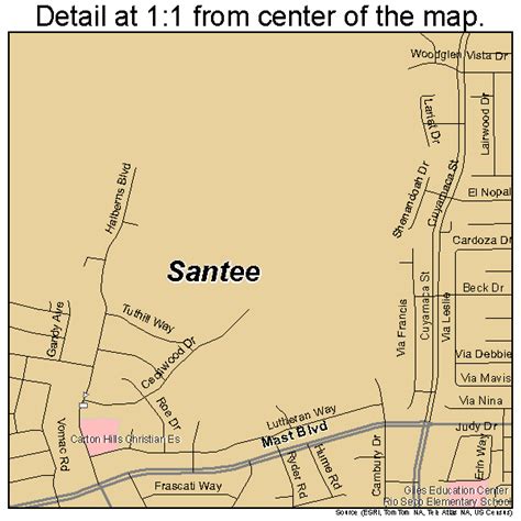 Santee California Street Map 0670224