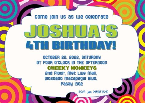 Colorful Circles Birthday Invite Template Postermywall