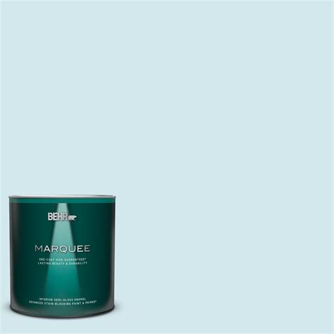 BEHR MARQUEE 1 Qt 520E 1 Coastal Mist Semi Gloss Enamel Interior