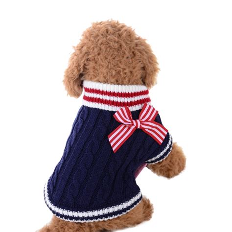 Cute Pet Dog Knitwear Sweater Puppy Cat Winter Warm Clothes Striped