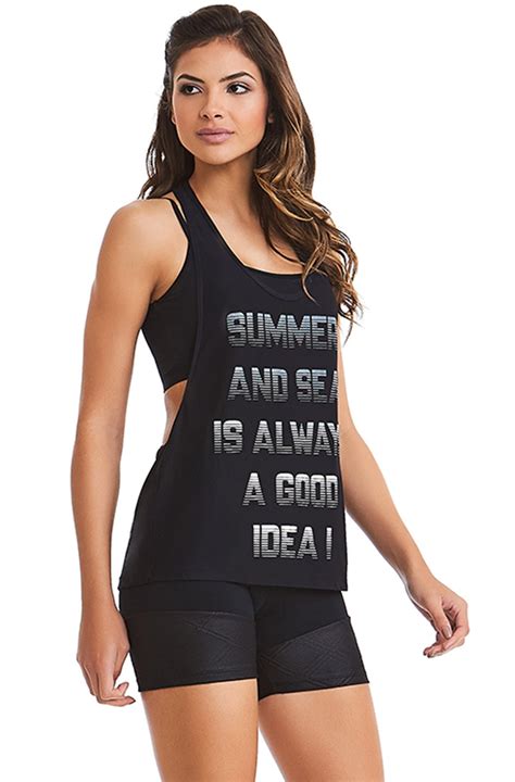 Fitness Set Sports Tank Top And Black Textured Zipped Shorts Summer