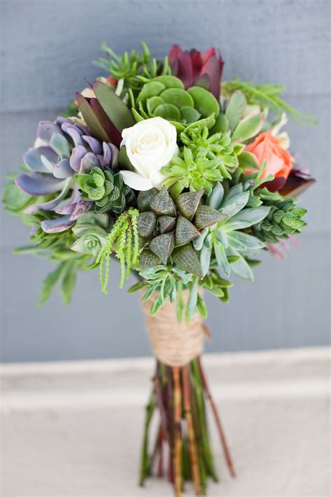 They keep much longer than traditional floral arrangements. Succulent Wedding Bouquet | Succulent wedding, Wedding ...