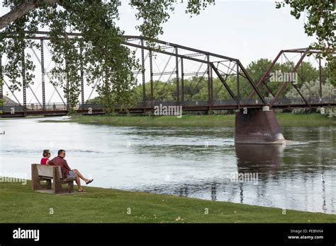 The Walking Bridge Across The Missouri River Is An Historic Landmark In