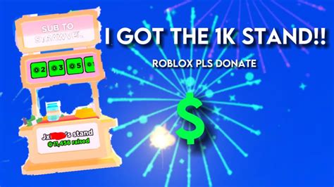 Getting The 1k Stand Roblox Pls Donate Shoutout To Xxflorencexx