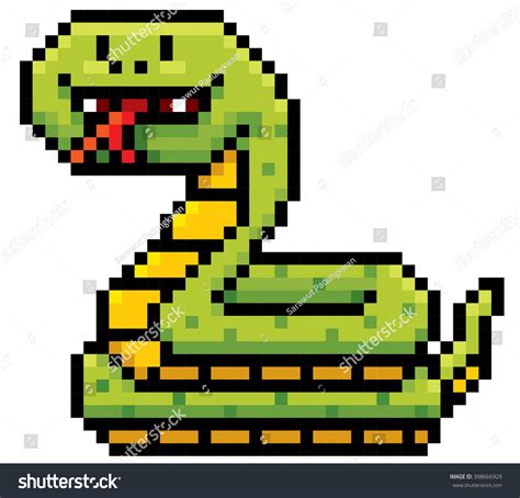 Vector Illustration Cartoon Snake Pixel Design vector de stock libre de regalías