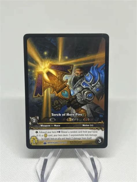 World Of Warcraft Tcg Torch Of Holy Fire Extended Art Wrathgate 199
