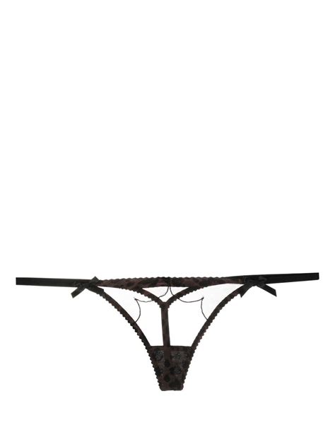 Agent Provocateur Black Lorna Mesh Thong Brown Editorialist