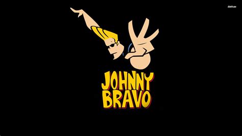 Johnny Bravo On The Black Background Wallpapers And Images Wallpapers