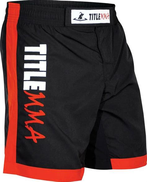Title Mma Vertical Quad Flex Fight Shorts Blackred Large
