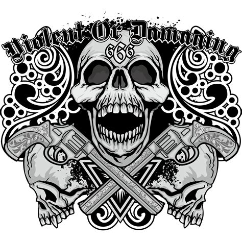 Download Gothic sign with skull, grunge vintage design t shirts 272906 Vector Art at Vecteezy