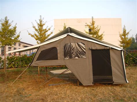 Waterproof Canvas Backward Folding Hard Floor Camper Trailer Tent