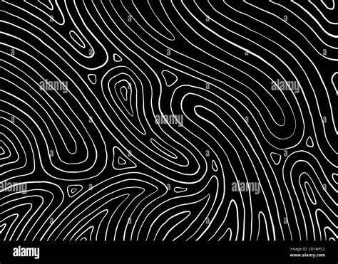 Abstract Wave Lines Black And White Line Pattern Vector Illustration