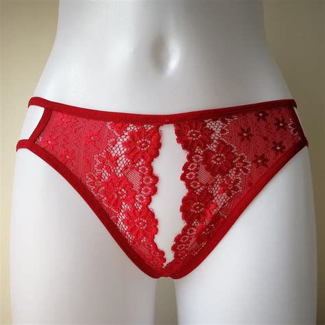 Sexy Womens Floral Lace Open Front Thong T Back Underwear Panties Ebay