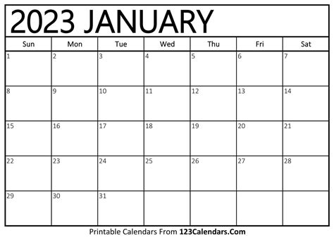 2023 Calendar Sheets Printable Calendar 2023