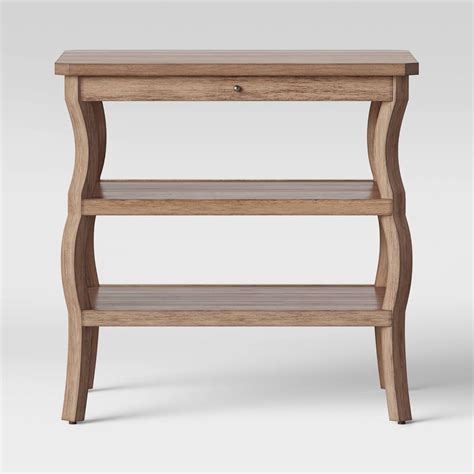These brown wood nightstand features exciting and sophisticated patterns. Shelburne Wood Nightstand with Open Shelves Brown ...