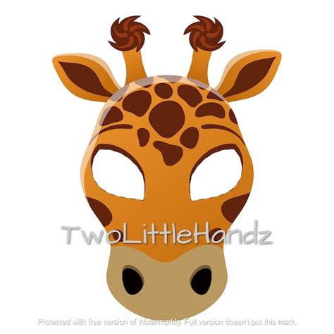 Giraffe Printable Mask Animal Masks For Kids Party Etsy