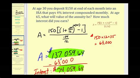 Determining The Value Of An Annuity Youtube
