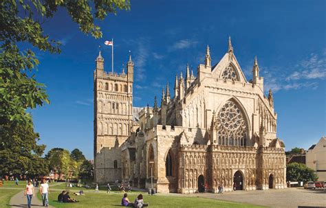 Exterior Of The Exeter Cathedral Of Devon England Exeter Cathedral