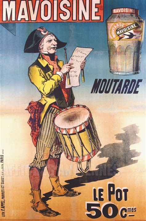 Affiche Ancienne Moutarde Mavoisine Dijon Garde Champetre