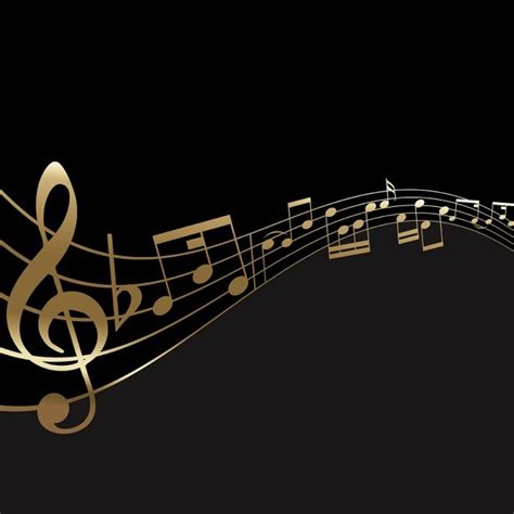 Free Vector Abstract Background With Golden Music Notes