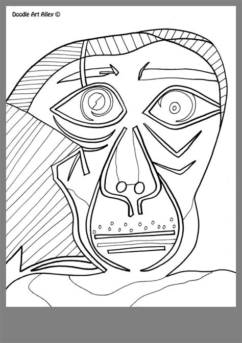 Picasso Face Coloring Page