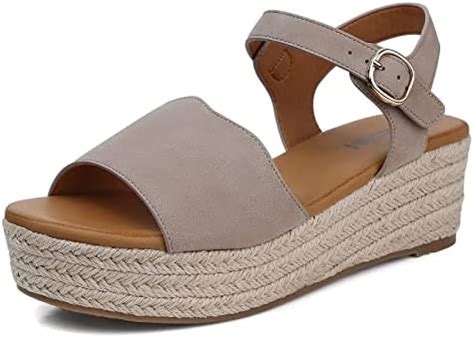 Amazon Com TEMOFON Platform Espadrilles Sandals For Women Casual Summer Open Toe Ankle Strap