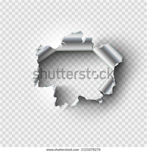 Ragged Hole Torn Ripped Metal On Stock Vector Royalty Free 1121078276