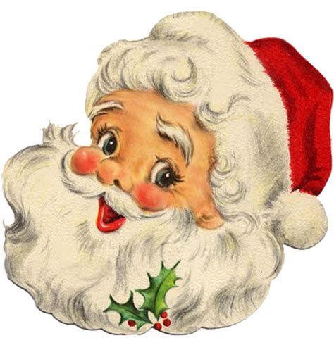Extra Large Santa Face Graphic Christmas Card Images Vintage Santa