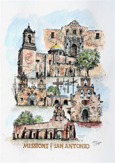 San Antonio Missions Larry Bridges Art