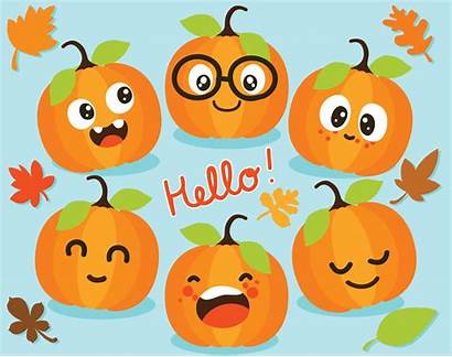 Fall Pumpkins Clipart Autumn Vector Illustrations Graphics