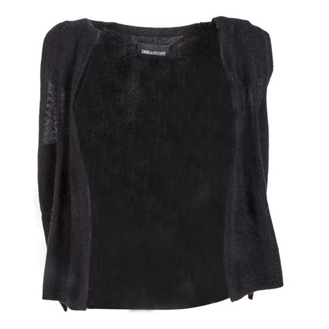 Tricoté dans le plus grand respect de cette fibre naturelle. Gilet noir sans manches cachemire Femme ZADIG & VOLTAIRE à ...