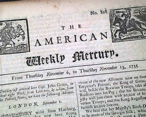 Rare Philadelphia Pennsylvania 1735 Colonial Newspaper Ebay