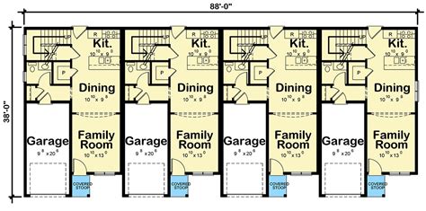 Plan 42600db Modern 4 Plex House Plan With 3 Bedroom Units 4 Plex