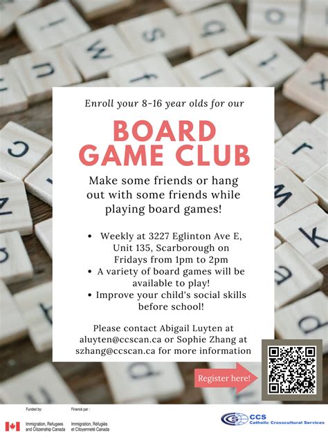 Board Game Club In Person Catholic Crosscultural Services