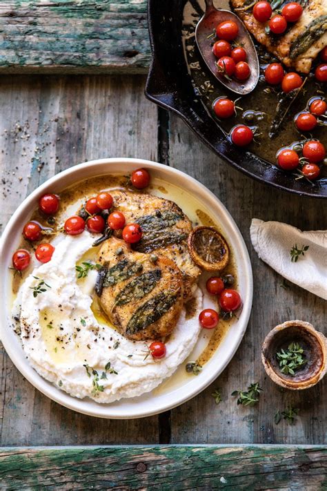 Draw up the sides of the foil to make a parcel. Sage Lemon butter Chicken Piccata with Mashed Cauliflower ...