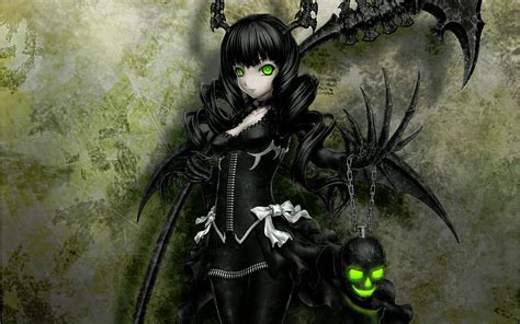 Green Eyed Gothic Anime Green Gothic Anime Black Eyes Skull Hd