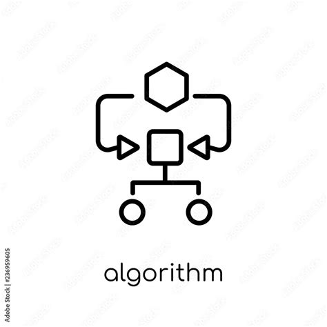 Algorithm Icon Trendy Modern Flat Linear Vector Algorithm Icon On