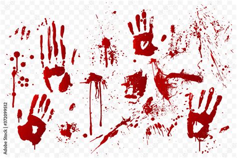 Vecteur Stock Vector Blood Stain And Bloody Handprints Isolated On