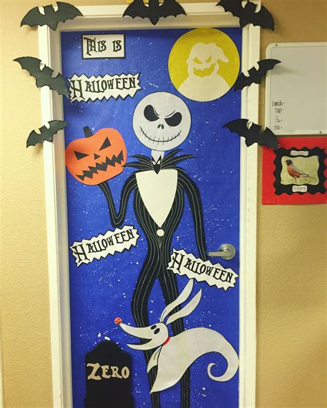 Jack Skellington Door With Zero For Halloween Halloween Classroom