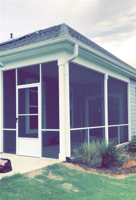 Why should i add chair rail to my room? Duncan SC White Porch Screened Open Chair Rail Design ...