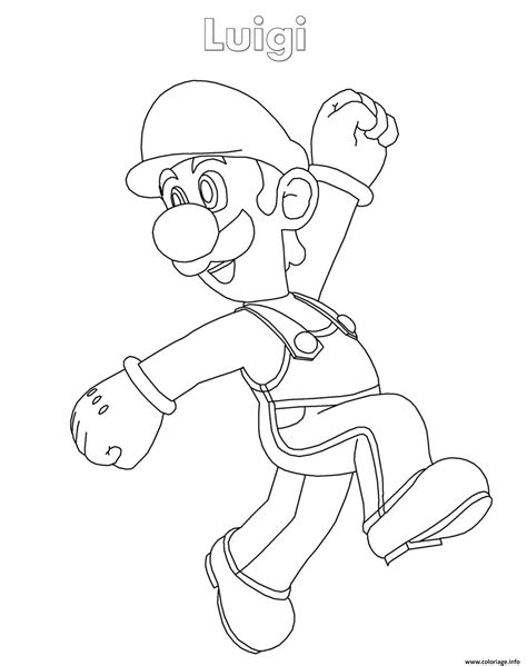 Coloriage Luigi Super Mario Nintendo Jecolorie Com