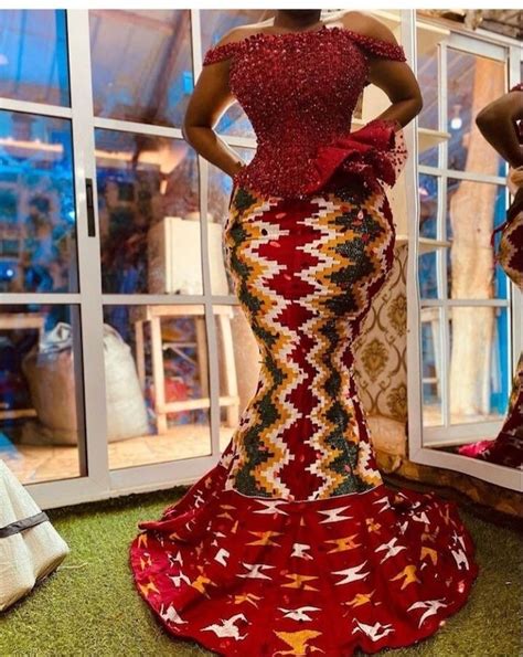 Ghana Wedding Dress Kente African Clothing For Womenwedding Etsy Uk