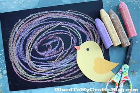 Chalk Art Bird Nest Paper Craft For Kids Glued To My Crafts