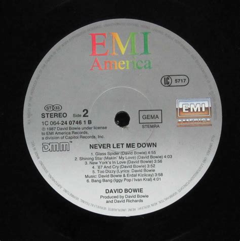 Пластинка Never Let Me Down Bowie David Купить Never Let Me Down Bowie