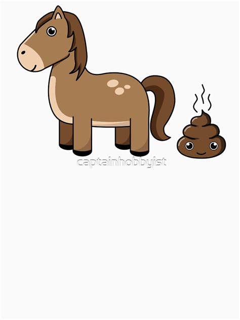Funny Horse Poop Cartoon Mens Humor Anime Design T Shirt By
